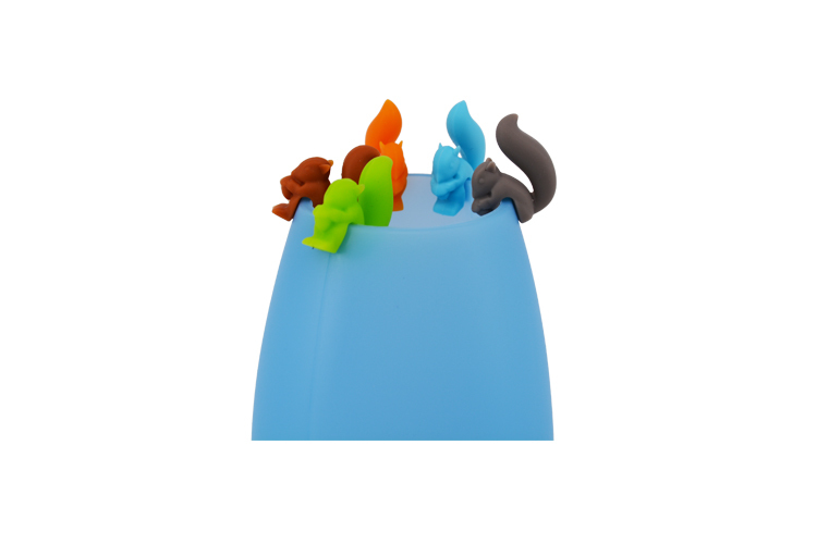 硅胶酒杯识别器,酒杯识别标签,松鼠酒杯识别标记 硅胶酒杯识别器,酒杯识别标签,松鼠酒杯识别标记